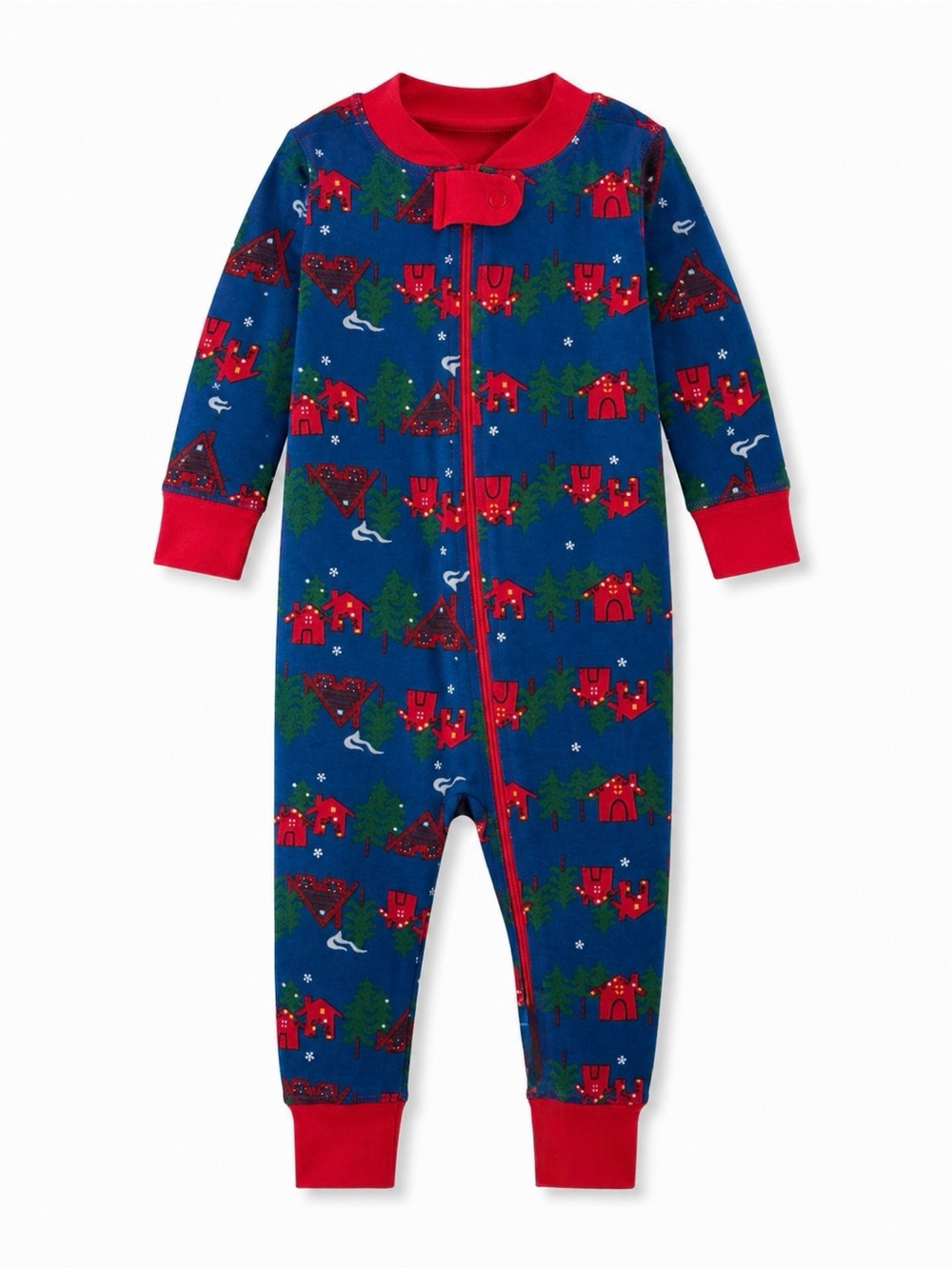 Hanna Andersson Holiday Baby Pajama Sleeper 70cm 9-18M Blue Organic Cotton